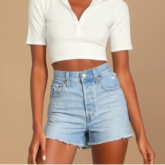 Levi’s Ribcage Jean Shorts Size 24 - Picture 1 of 8